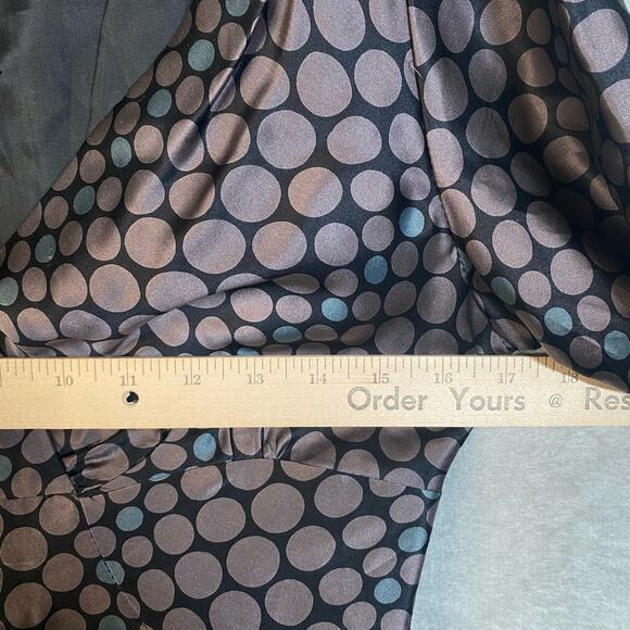 Y2k Babydoll Top Size 4 Silk Puff Sleeve Polka Dot Office Boho Chic Fairy Grunge - Picture 7 of 16